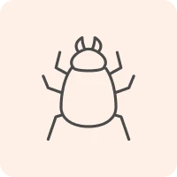 Simple line drawing of a bug.